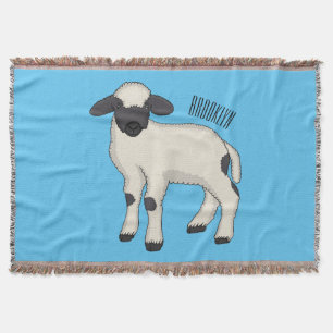 Valais Blacknose sheep cartoon illustration Decke