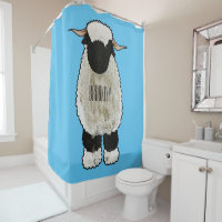 Valais Blacknose sheep cartoon illustration