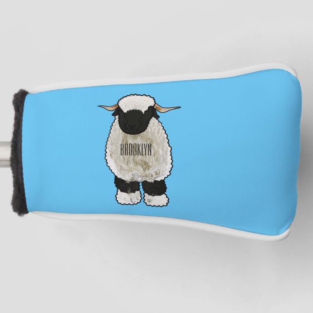 Valais Blacknose sheep cartoon illustration Golf Headcover (Vorderseite)