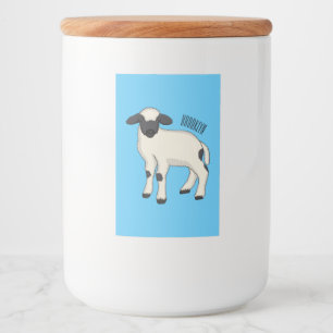 Valais Blacknose sheep cartoon illustration Lebensmitteletikett