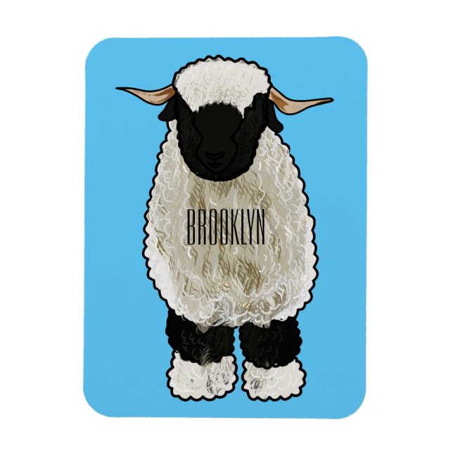 Valais Blacknose sheep cartoon illustration Magnet (Vertikal)