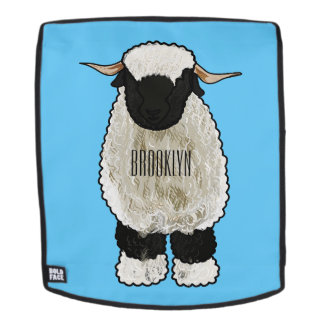 Valais Blacknose sheep cartoon illustration Rucksack