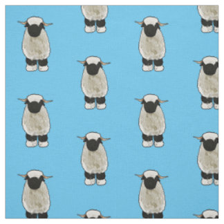 Valais Blacknose sheep cartoon illustration Stoff