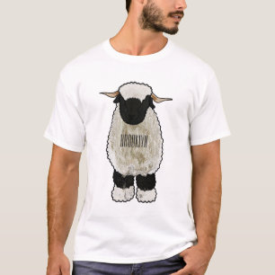 Valais Blacknose sheep cartoon illustration T-Shirt