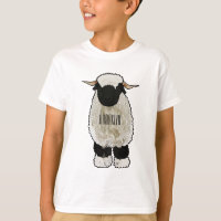 Valais Blacknose sheep cartoon illustration