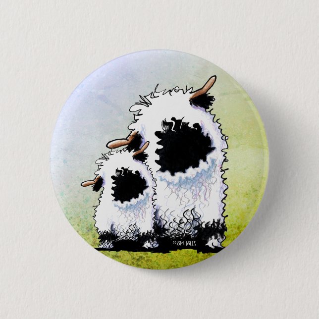 Valais Blacknose Sheep Face Mask Button (Vorderseite)