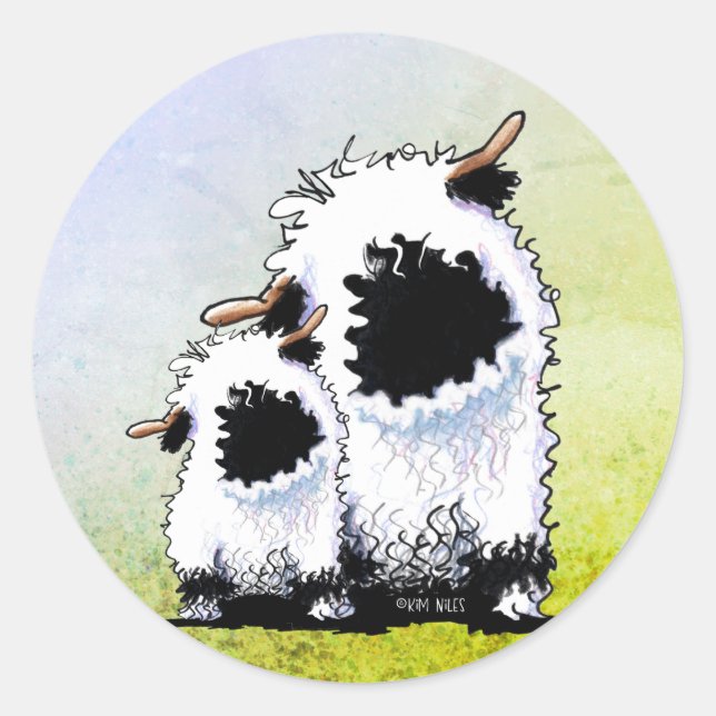 Valais Blacknose Sheep Runder Aufkleber (Vorderseite)
