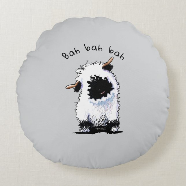 Valais Blacknose Sheep Rundes Kissen (Vorderseite)
