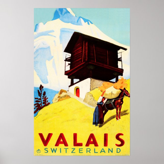 VALAIS Schweiz Alpenresorts Tourismus Poster (Vorne)