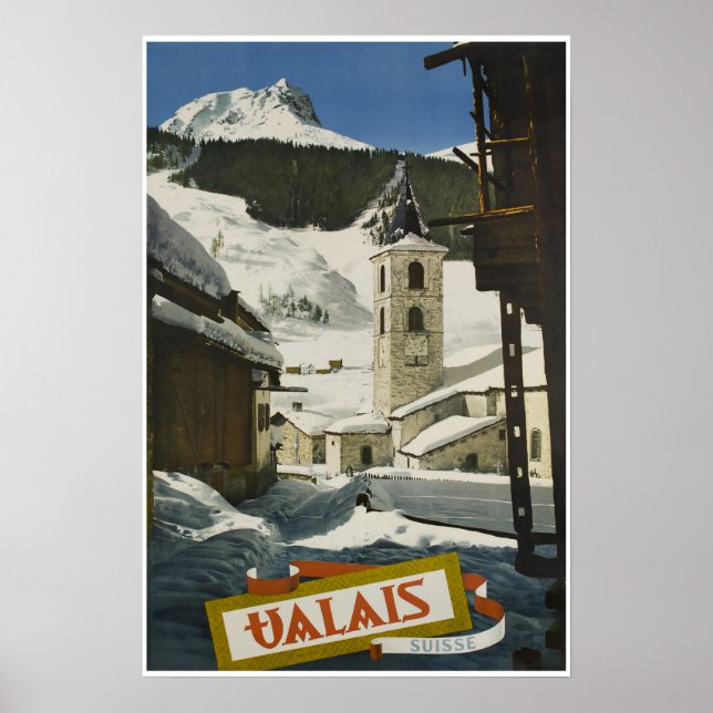 Valais,Switzerland,Suisse,Ski Poster (Devant)