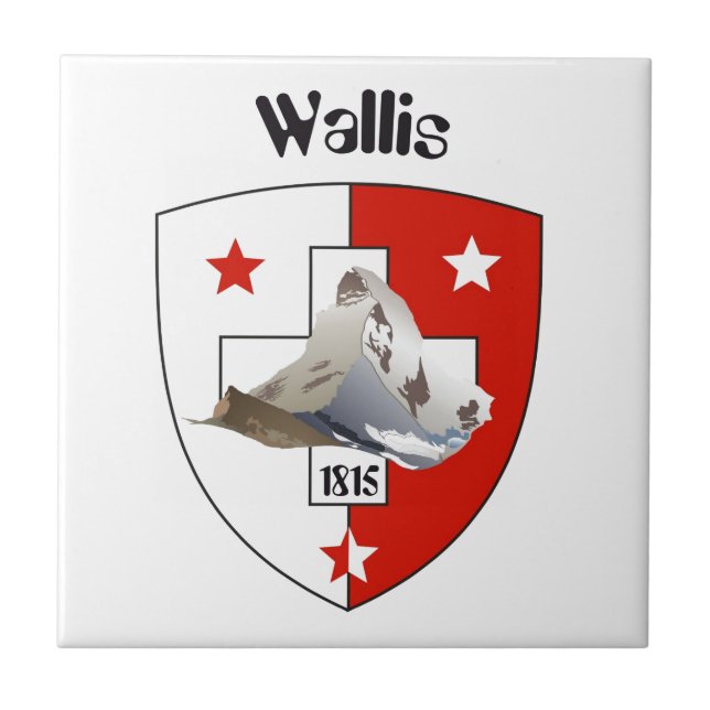 Valais / Wallis Schweiz Fliese (Vorderseite)
