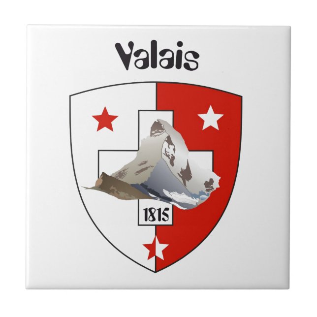 Valais / Wallis Schweiz Fliese (Vorderseite)