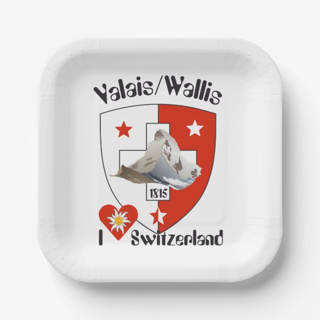 Valais - Wallis - Suisse - Schweiz Teller (Vorderseite)