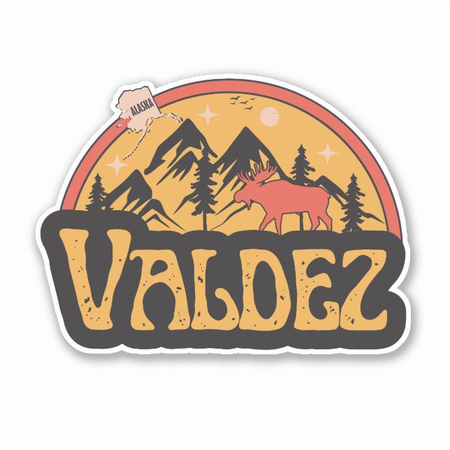 Valdez, Alaska-Aufkleber Aufkleber (Vorderseite)