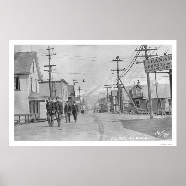 Valdez, Alaska Street 1912 Poster (Vorne)