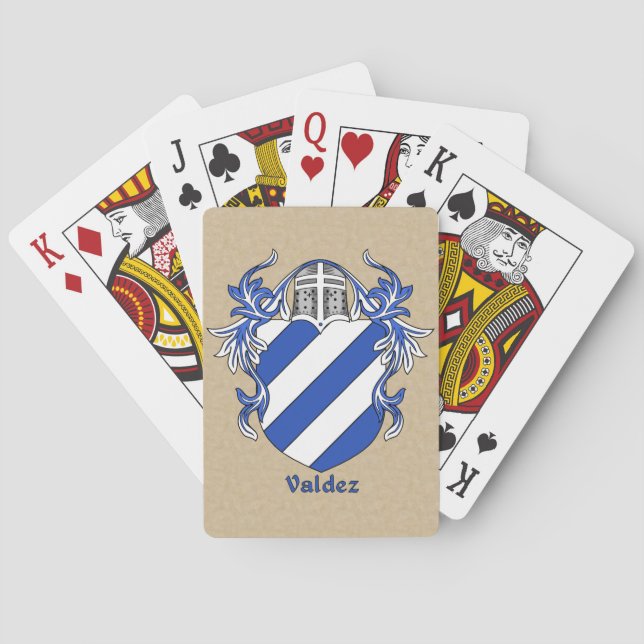 Valdez Heraldischer Schild mit Mantling Spielkarten (Rückseite)