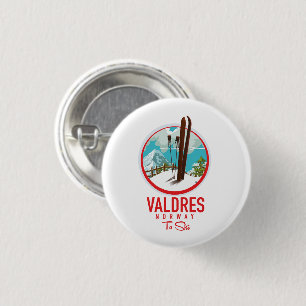 Valdres Norwegen Ski Logo Button