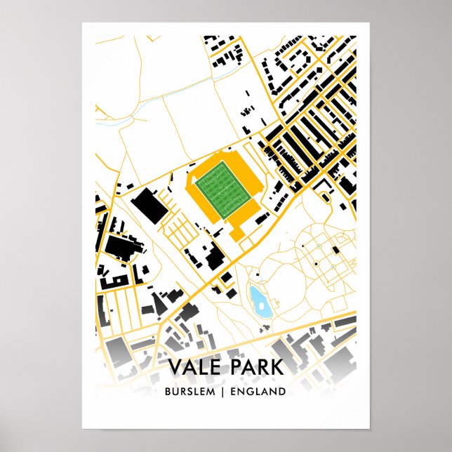 Vale Park Stadium Map - Zuhause Port Vale FC Poster (Vorne)