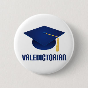 Valedictorian-blaues Button