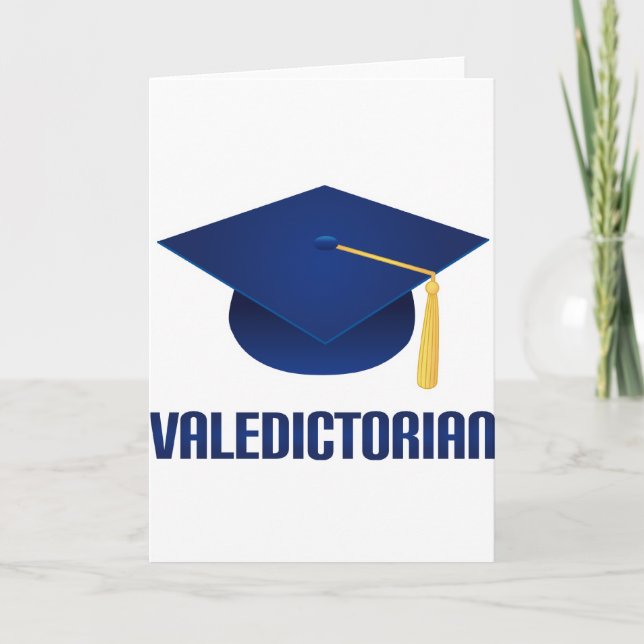Valedictorian-blaues Karte (Vorderseite)
