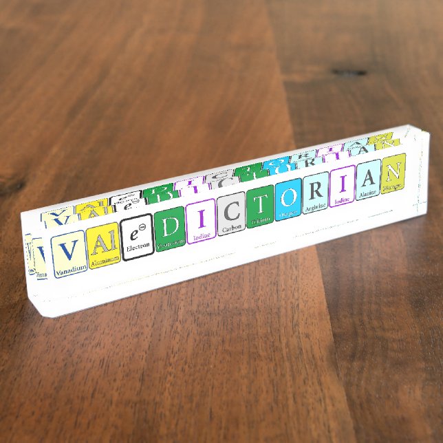 Valedictorian Chemistry Namplate for Desk Namensplakette (Seite)