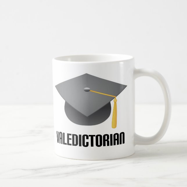 Valedictorian-grauer Absolvent-Hut Kaffeetasse (Rechts)