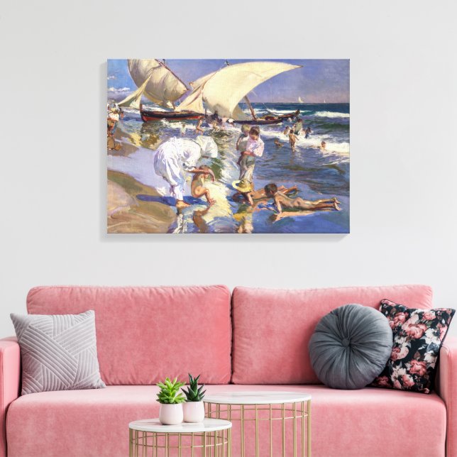 Valencia Beach Morgenlicht | Joaquí n Sorolla | Leinwanddruck (Insitu (Wohnzimmer))