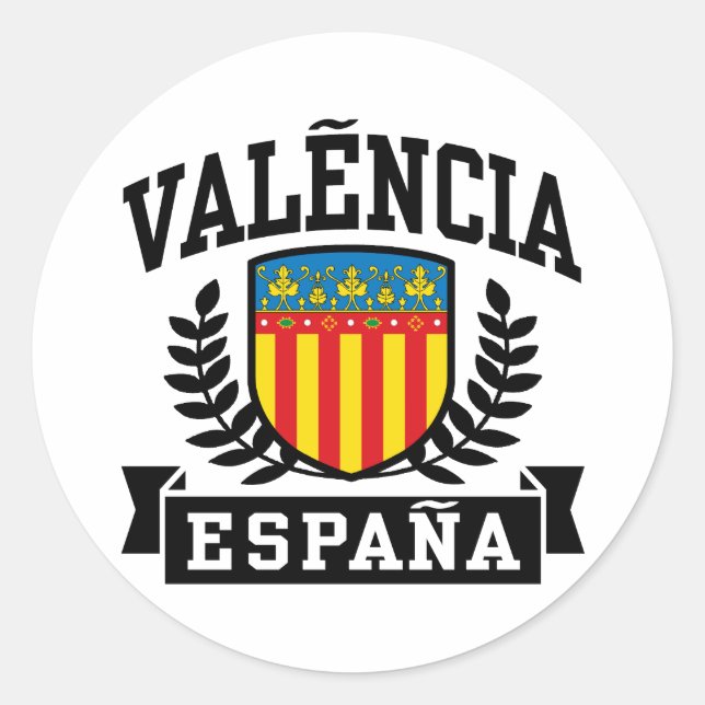 Valencia Espana Runder Aufkleber (Vorderseite)