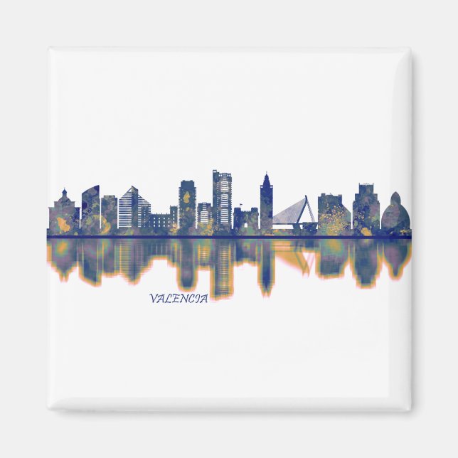 Valencia Skyline Magnet (Vorne)