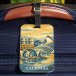 Valencia Spain Vintage - Minimalist Colorful Gepäckanhänger<br><div class="desc">Whether you’re a world traveler, an expat missing the Turia Gardens, or a lover of mid-century modern decor, this colorful Valencia luggage tag is the perfect statement piece. Featuring a clean, flat-design aesthetic and a sun-drenched palette, it evokes the warmth of the Costa Blanca. Ideal for a gallery wall, a...</div>