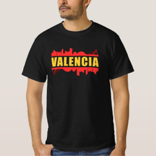 Valencia Spanien City Skyline Cityscape Funny Gesc T-Shirt