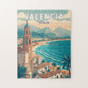Valencia Spanien Illustration Reisen Vintag