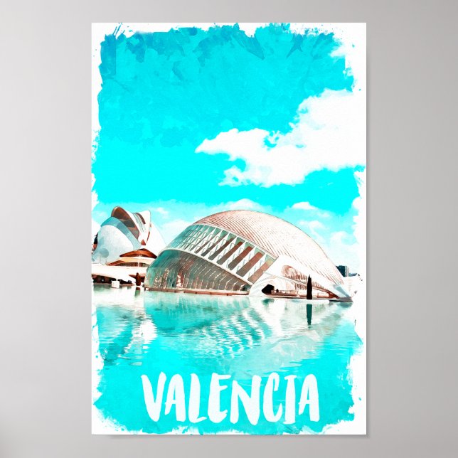 Valencia Spanien L'Hemisfèric Poster (Vorne)
