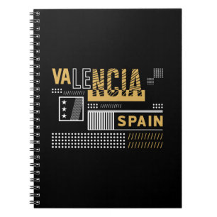 Valencia Spanien Moderne Typografie Reise Design Notizblock