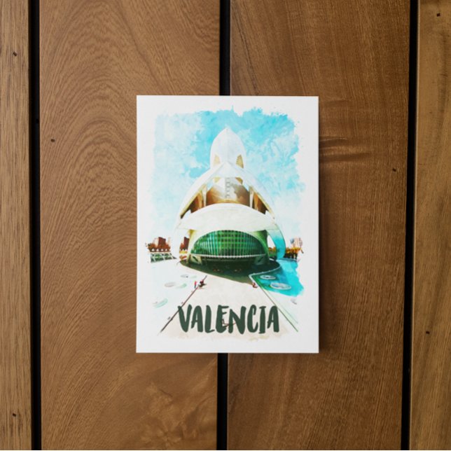 Valencia Spanien Palau de les Arts Reina Sofía Postkarte (valencia spain palau postcard)