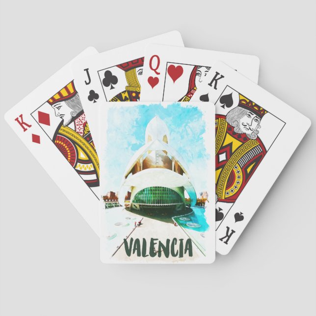 Valencia Spanien Palau de les Arts Reina Sofía Spielkarten (Rückseite)