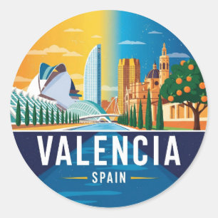 Valencia Spanien Reisen Runder Aufkleber