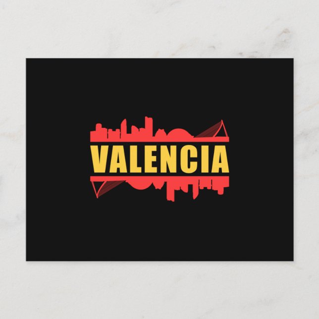 Valencia Spanien Stadt Skyline Stadtscape Funny Ge Postkarte (Vorderseite)