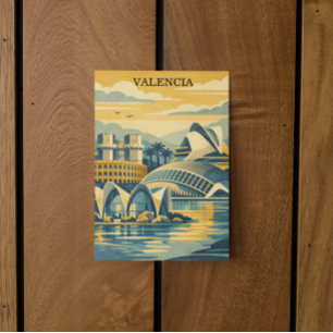 Valencia Spanien Vintage - Minimalist Farbige Einladung