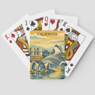 Valencia Spanien Vintage - Minimalist Farbige Spielkarten