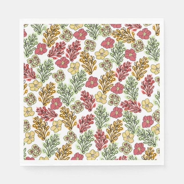 Valencia Spanische Flora und Weinberge Serviette (Vorderseite)