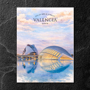 Valencia Stadt der Künste und Wissenschaften Aquar Feiertagspostkarte