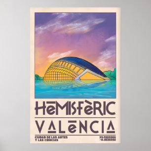 Valencia Stadt Kunstprint, Mittelmeerallee Poster
