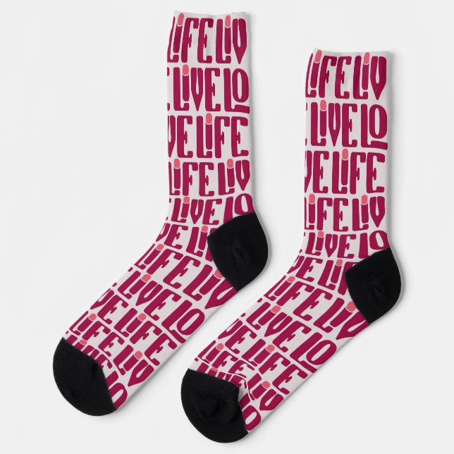 Valentijns Sokken Rood Retro Socken (Linkes Detail)