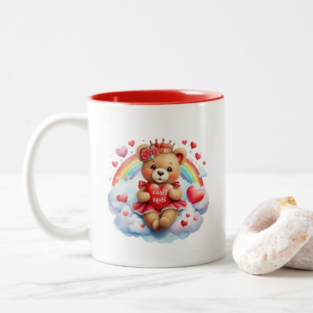 Valentin-Bär  Zweifarbige Tasse (Mit Donut)