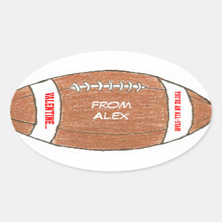 Valentin garçon - autocollant de football avec nom