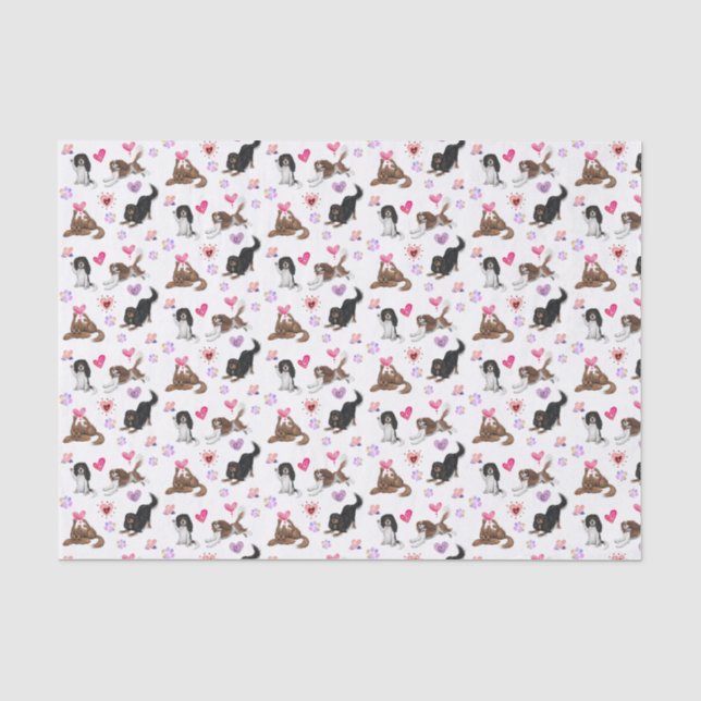 Valentin und Liebe Cavalier Tissue Paper Seidenpapier (Vorderseite)