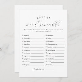 VALENTINA Elegantes Script Bridal Word Scramble Ga Einladung