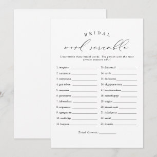 VALENTINA Elegantes Script Bridal Word Scramble Ga Einladung