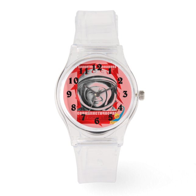 Valentina Tereshkova ERSTE FRAU IN SPACE Wrist Wri Armbanduhr (Vorderseite)